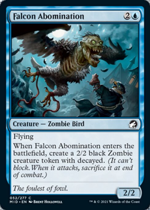 Falcon Abomination (Innistrad: Midnight Hunt) Light Play