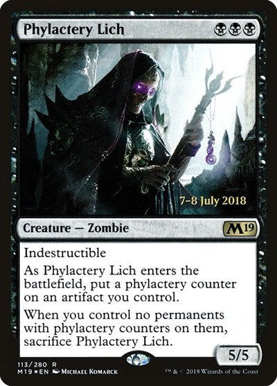 Phylactery Lich (Promos: Prerelease Cards) Medium Play Foil