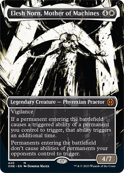 Elesh Norn, Mother of Machines (Showcase) (Step-and-Compleat Foil) (Phyrexia: All Will Be One) Near Mint Foil