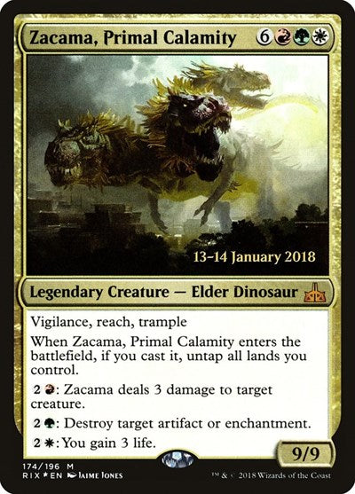 Zacama, Primal Calamity (Promos: Prerelease Cards) Light Play Foil