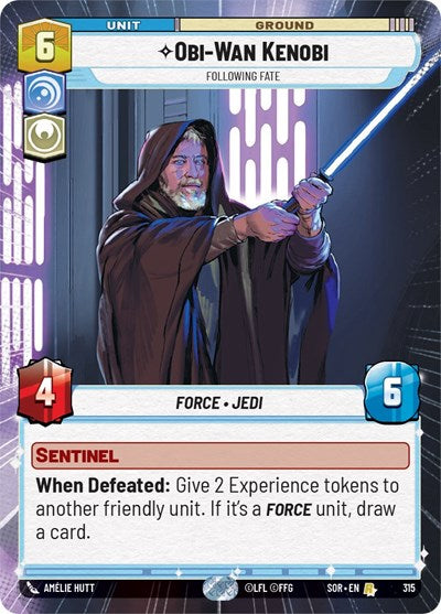 Obi-Wan Kenobi Following Fate (Hyperspace) (Spark of Rebellion) Near Mint Foil