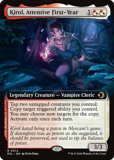 Kirol, Attentive First-Year (Extended Art) (Lorwyn Eclipsed) Near Mint Foil