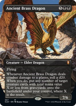 Ancient Brass Dragon (Borderless) (Commander Legends: Battle for Baldur's Gate) Light Play