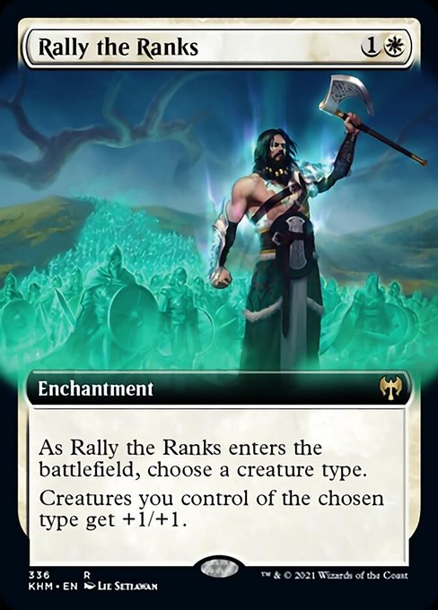 Rally the Ranks (Extended Art) (Kaldheim) Light Play Foil