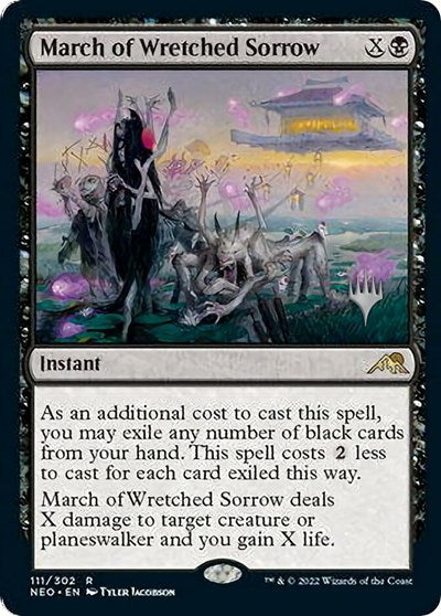 March of Wretched Sorrow (Promo Pack: Kamigawa: Neon Dynasty) Near Mint Foil
