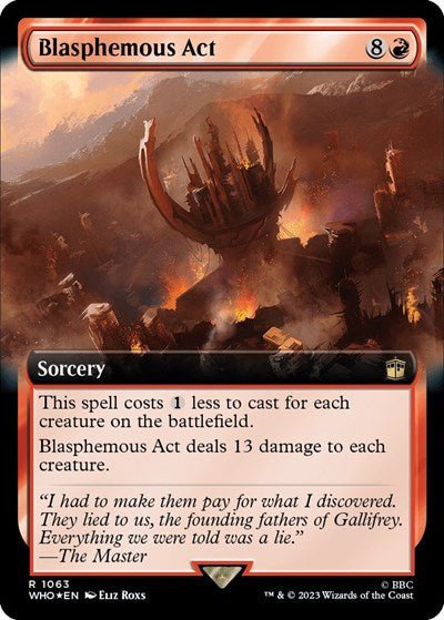 Blasphemous Act (Extended Art) (Surge Foil) (Universes Beyond: Doctor Who) Medium Play Foil