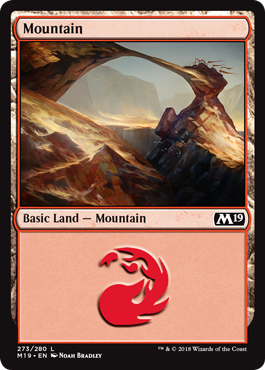 Mountain (273) (Magic 2019 Core Set) Light Play Foil