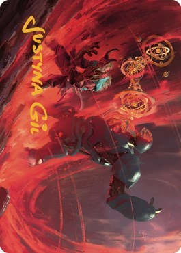 Twinferno Art Card (Gold-Stamped Signature) (Art Series: Dominaria United) Near Mint