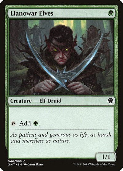 Llanowar Elves (Magic Game Night) Light Play