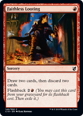 Faithless Looting (Commander 2019) Light Play