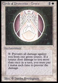 Circle of Protection: Green (Alpha) Heavy Play
