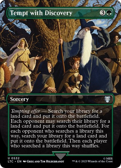 Tempt with Discovery (Borderless) (Commander: The Lord of the Rings: Tales of Middle-earth) Near Mint Foil