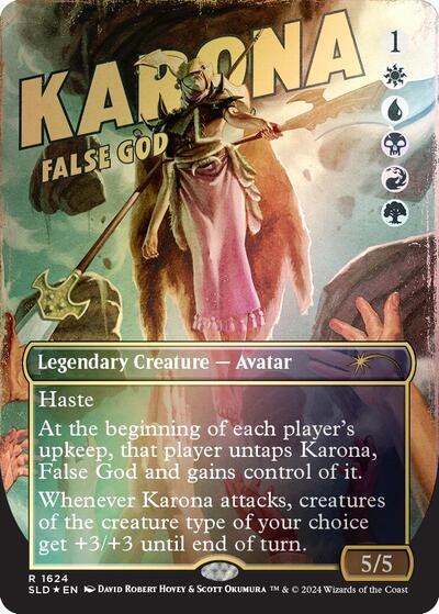 Karona, False God (Rainbow Foil) (Secret Lair) Light Play Foil