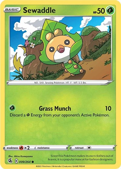 Sewaddle (SWSH08: Fusion Strike) Near Mint Reverse Holofoil