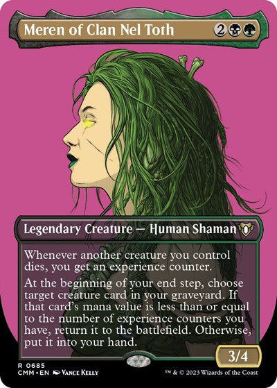 Meren of Clan Nel Toth (Borderless) (Commander Masters) Light Play Foil