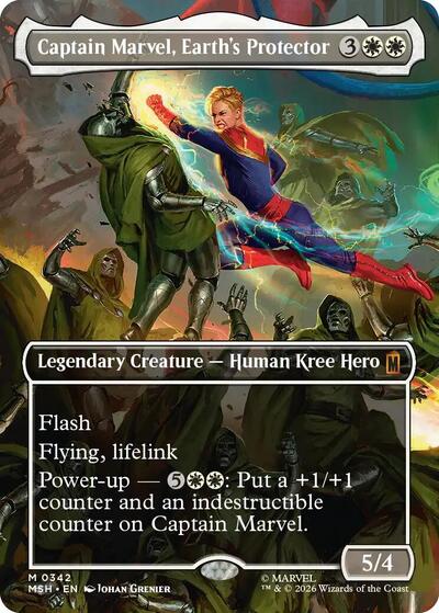 Captain Marvel, Earth's Protector (Borderless) (0342) (Marvel Super Heroes) Near Mint Foil