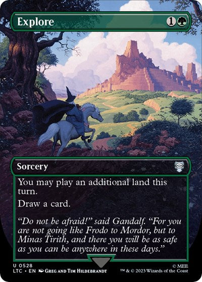 Explore (Borderless) (Commander: The Lord of the Rings: Tales of Middle-earth) Medium Play Foil