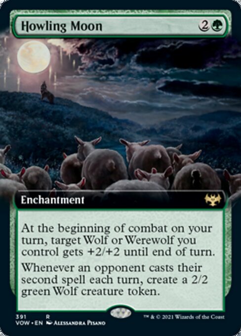 Howling Moon (Extended Art) (Innistrad: Crimson Vow) Light Play Foil