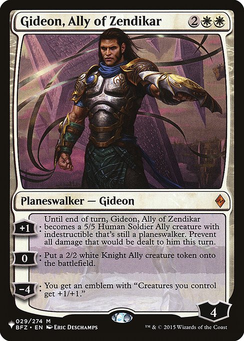 Gideon, Ally of Zendikar (The List) Light Play