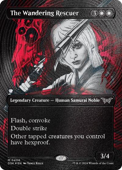 The Wandering Rescuer (Showcase) (Textured) (Duskmourn: House of Horror) Light Play Foil