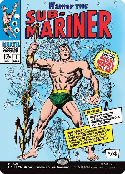 Namor the Sub-Mariner (Borderless) (0391) (Marvel Super Heroes) Medium Play Foil