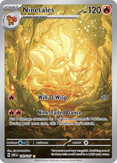 Ninetales -199 (Scarlet and  Violet: Obsidian Flames) Near Mint Holofoil