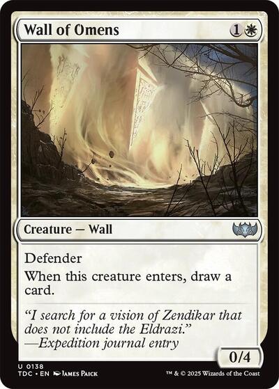 Wall of Omens (Commander: Tarkir: Dragonstorm) Light Play
