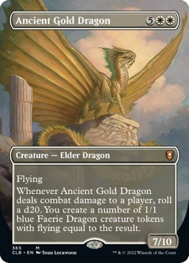 Ancient Gold Dragon (Borderless) (Commander Legends: Battle for Baldur's Gate) Light Play
