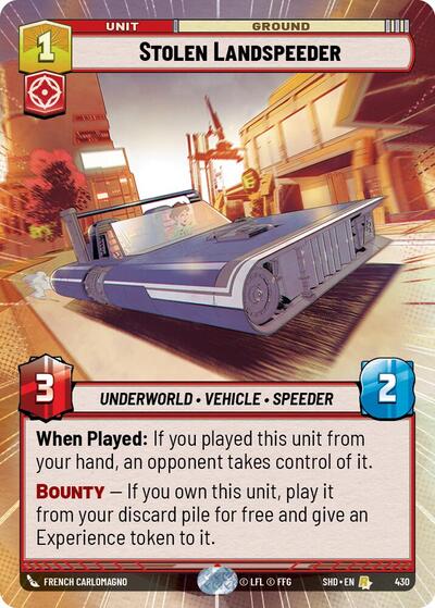Stolen Landspeeder (Hyperspace) (Shadows of the Galaxy) Near Mint