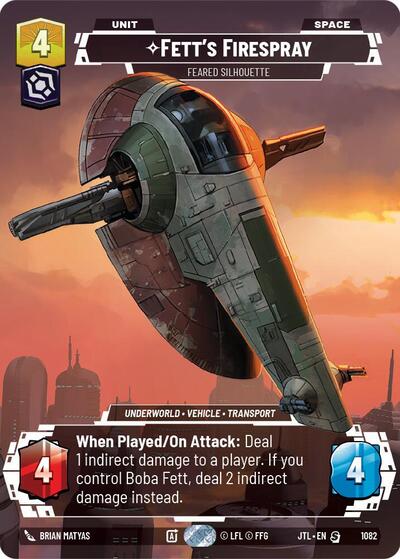 Fett's Firespray Feared Silhouette (Prestige Foil) (Jump to Lightspeed) Near Mint Foil