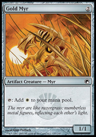 Gold Myr (Scars of Mirrodin) Light Play Foil