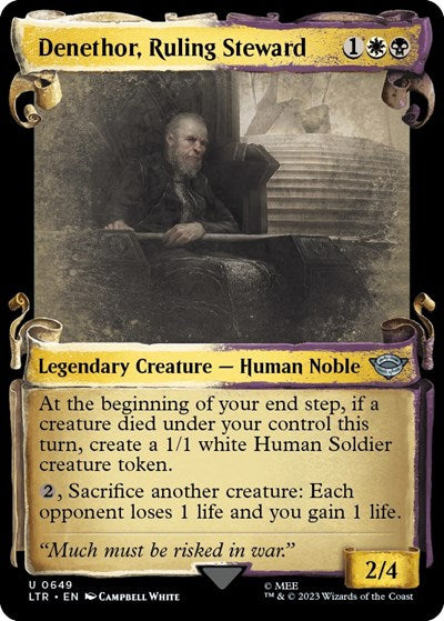 Denethor, Ruling Steward (Showcase Scrolls) (Universes Beyond: The Lord of the Rings: Tales of Middle-earth) Light Play Foil
