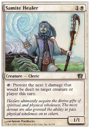 Samite Healer (8th Edition) Light Play Foil