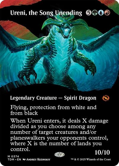 Ureni, the Song Unending (Borderless) (Tarkir: Dragonstorm) Light Play Foil