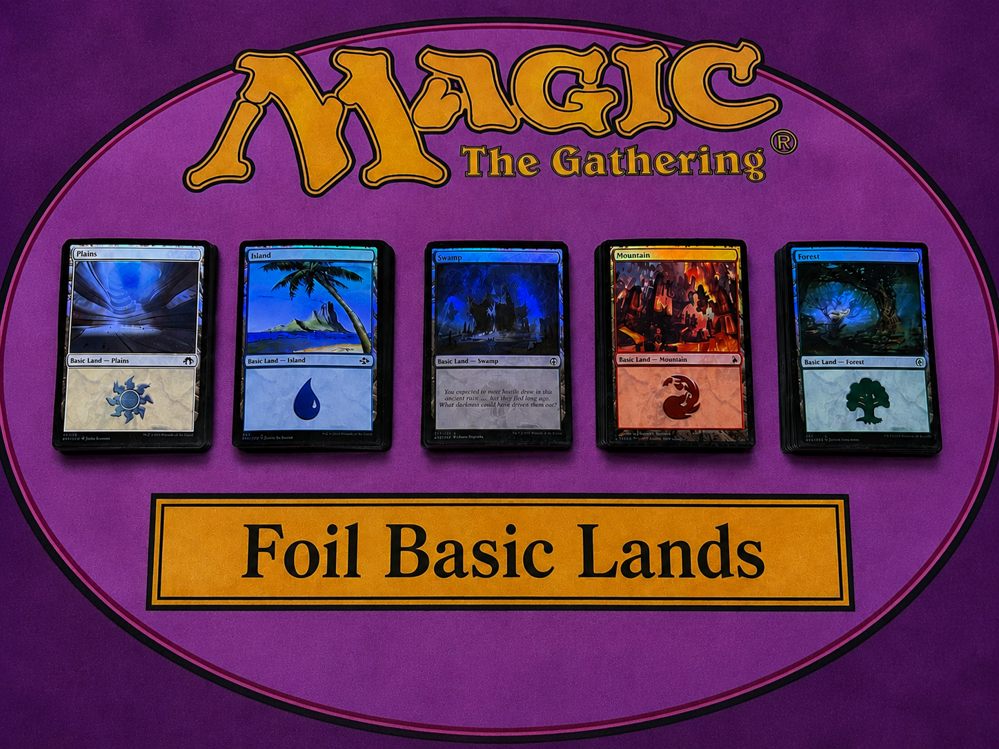 100 FOIL Basic Land Collection