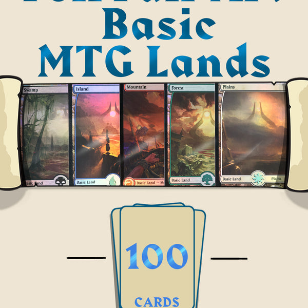 mtg basic land cards 100 Full Art FOIL Basic Land Collection