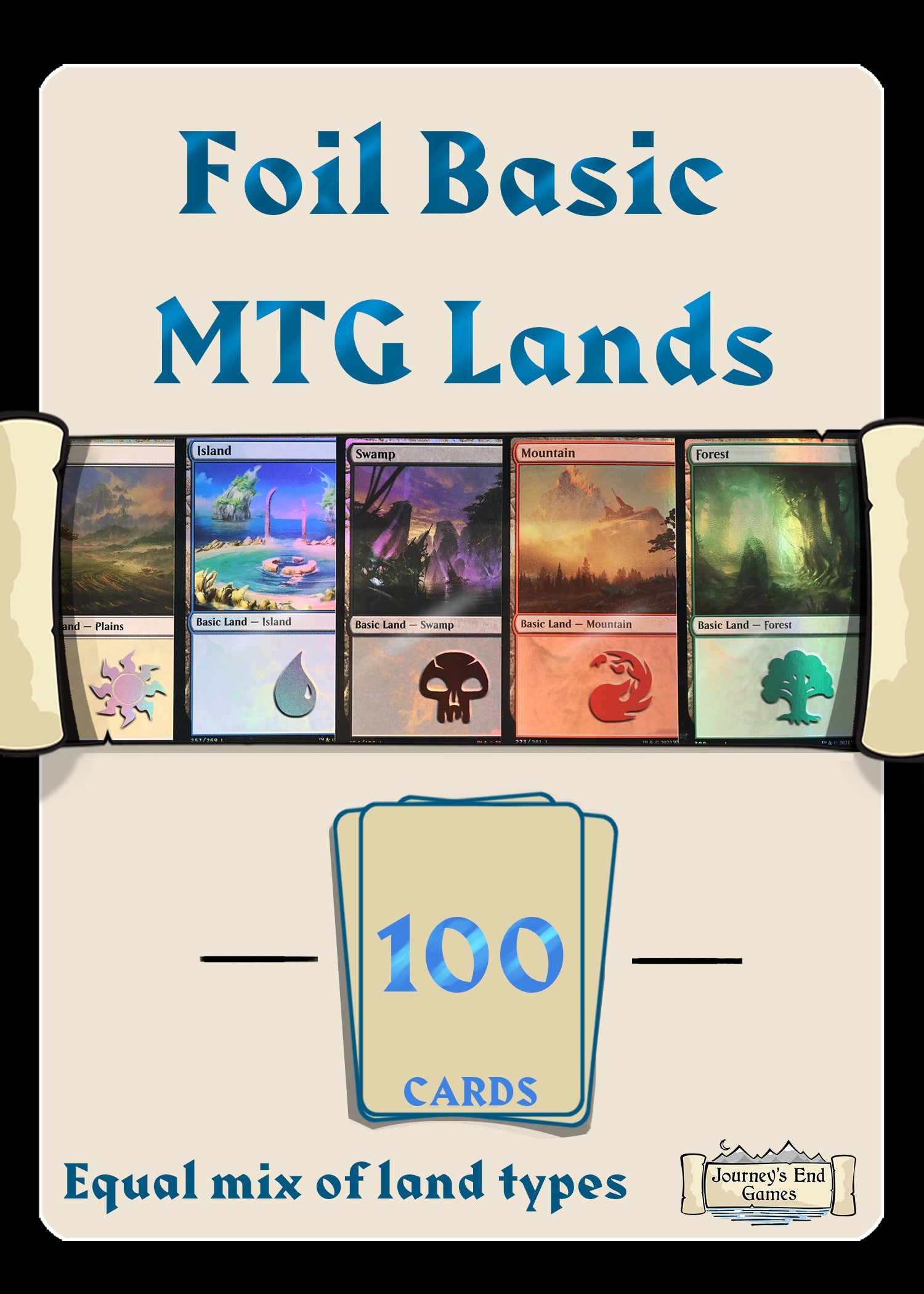 100 FOIL Basic Land Collection