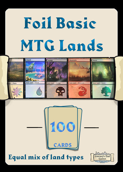 basic land card mtg 100 FOIL Basic Land Collection