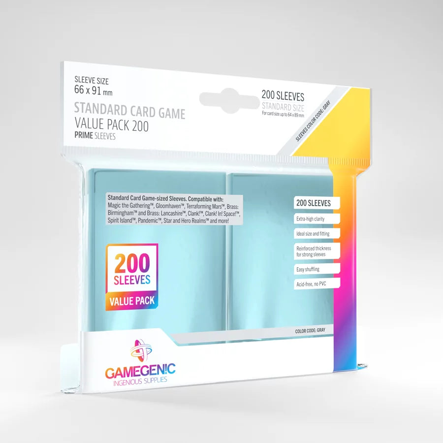 Gamegenic Prime Sleeves: Standard Clear Value Pack (200ct)
