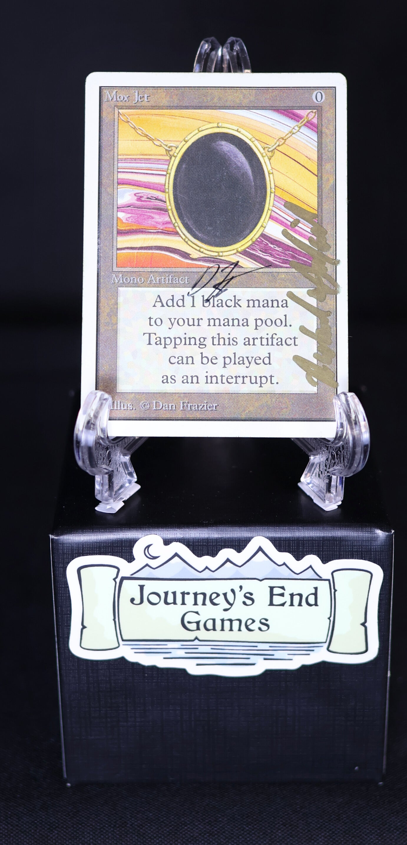 Mox Jet (unlimited) Heavy Play Dual Signed