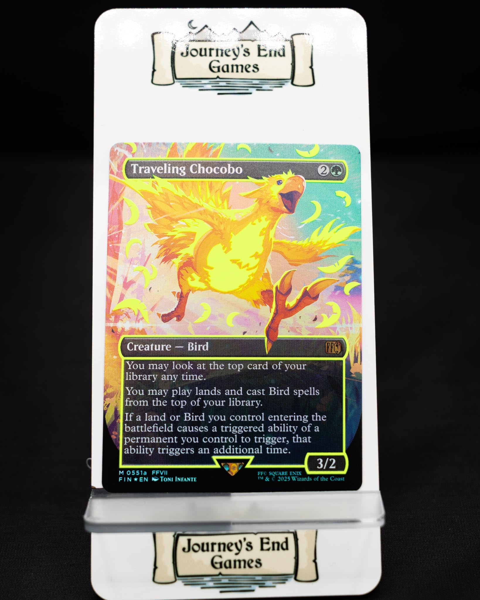 Traveling Chocobo (Borderless) (Neon Ink Yellow) (Universes Beyond: FINAL FANTASY) Near Mint Foil