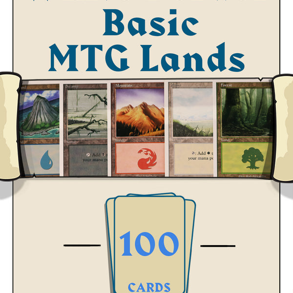 100 White Border Basic Land Collection