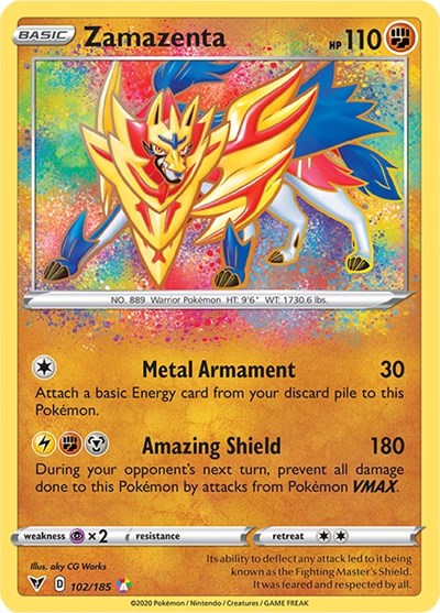 Zamazenta (SWSH04: Vivid Voltage) Light Play Holofoil