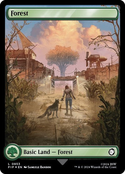 Forest (0853) (Surge Foil) (Universes Beyond: Fallout) Near Mint Foil