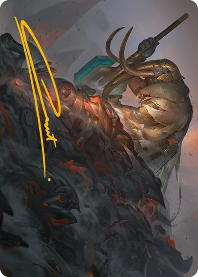 Against All Odds Art Card (Gold-Stamped Signature) (Art Series: Phyrexia: All Will Be One) Near Mint