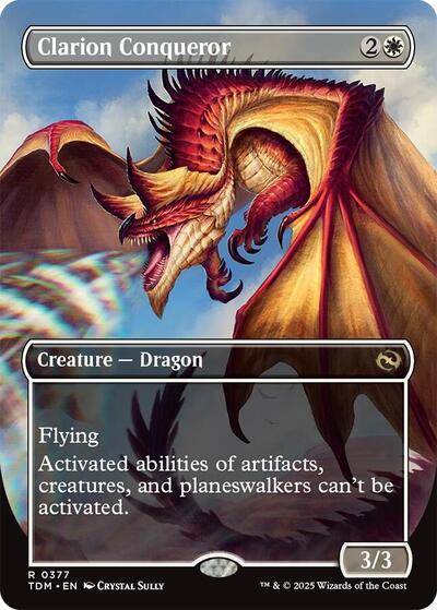 Clarion Conqueror (Borderless) (Tarkir: Dragonstorm) Light Play Foil