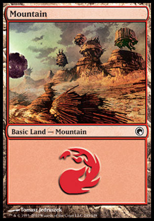 Mountain (245) (Scars of Mirrodin) Light Play Foil