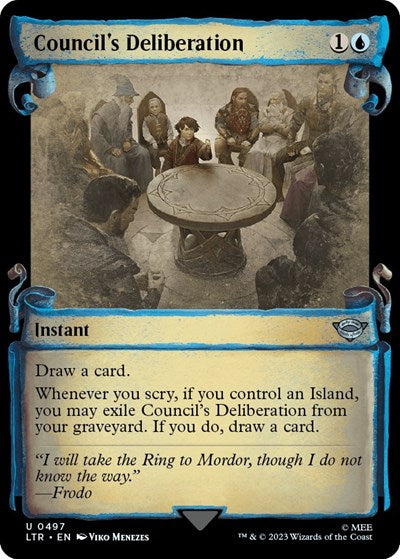 Council's Deliberation (Showcase Scrolls) (Universes Beyond: The Lord of the Rings: Tales of Middle-earth) Light Play Foil