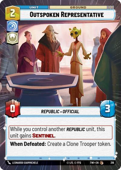 Outspoken Representative (Hyperspace) (Twilight of the Republic) Near Mint Foil