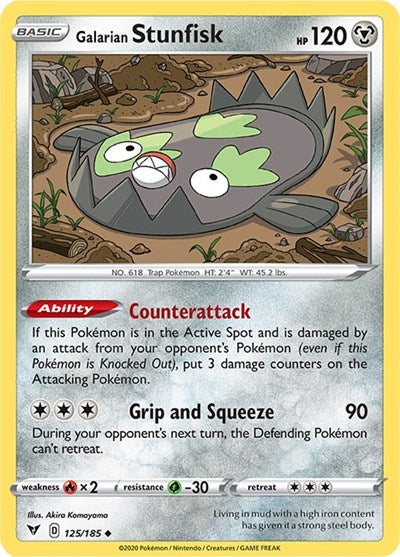 Galarian Stunfisk (SWSH04: Vivid Voltage) Light Play Reverse Holofoil
